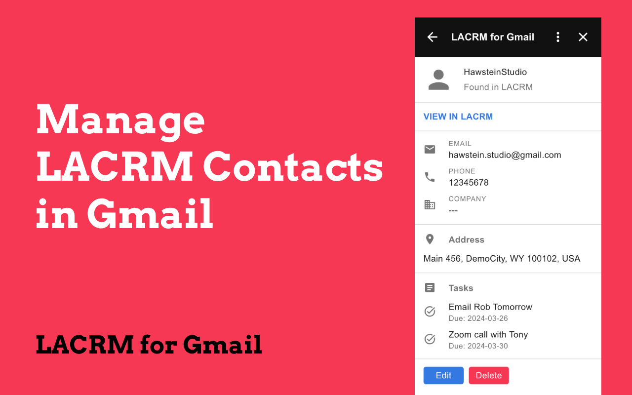 Manage LACRM Contacts