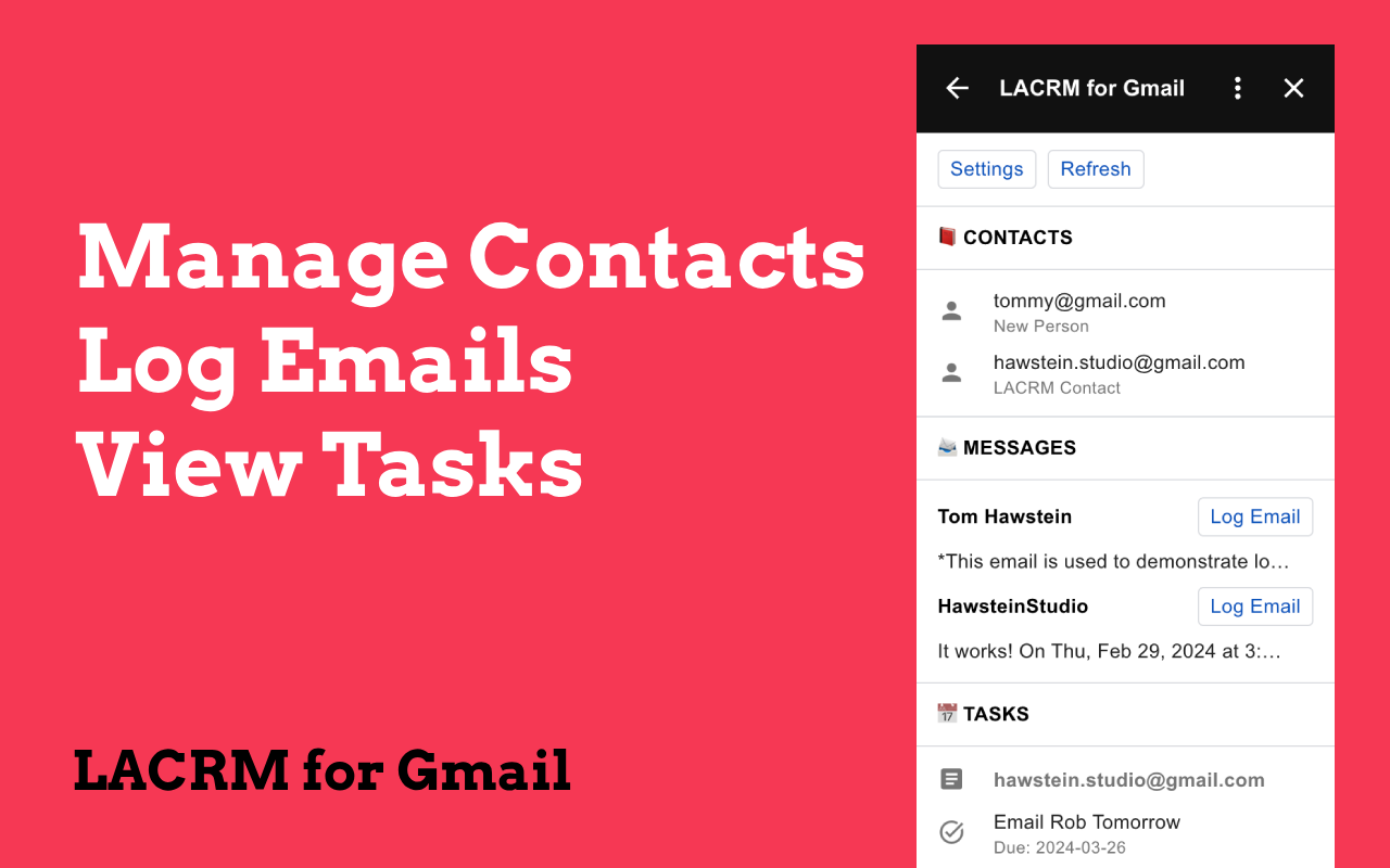Gmail Context Page - LACRM for Gmail